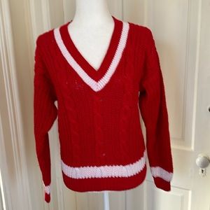 Dean’s of Scotland, heavy cotton rugby style v neck sweater, beautifully made 38